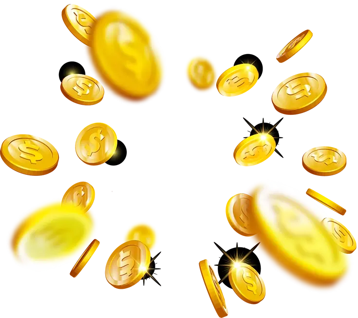 Marketing agency golden coins of sales dropping